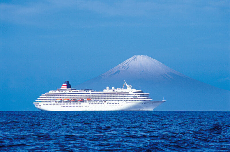 CRUISE SHIP ASUKA II AND MT.FUJI, GULF OF SAGAMI, JAPAN
